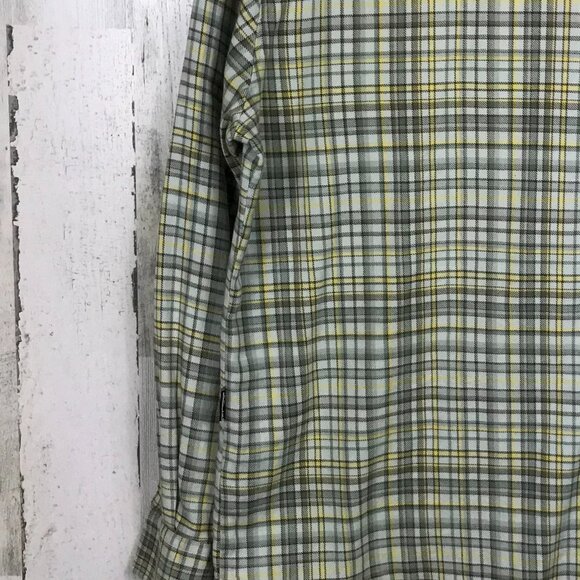 Volcom plaid snap front flannel shirt long sleeve skater size S neutral color - Picture 6 of 8